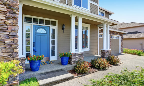 Beautiful American home on a sunny day